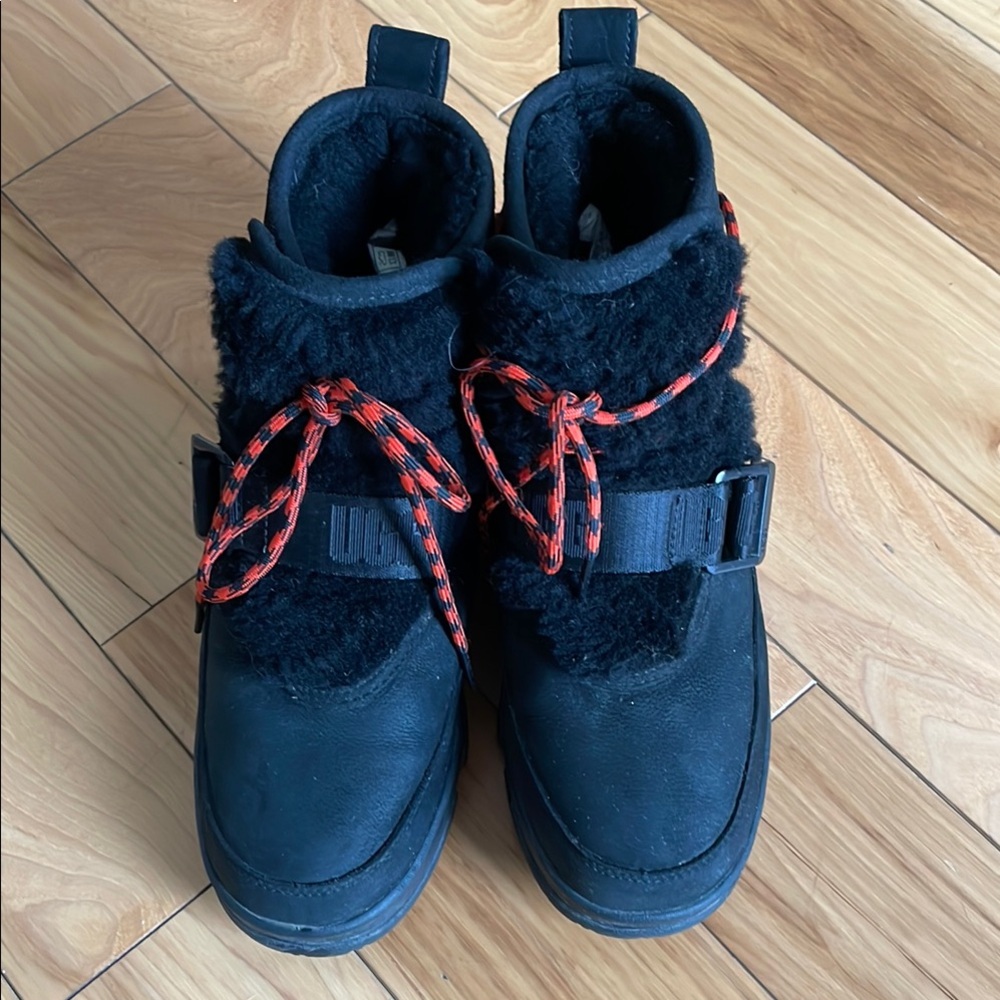 UGG Black Boots with Red Laces